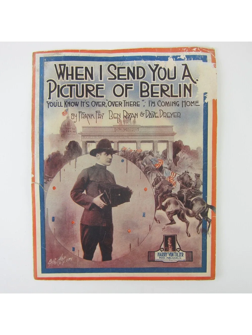 Sheet Music When I Send You a Picture of Berlin WWI Fay Ryan Dreyer Antique 1918
